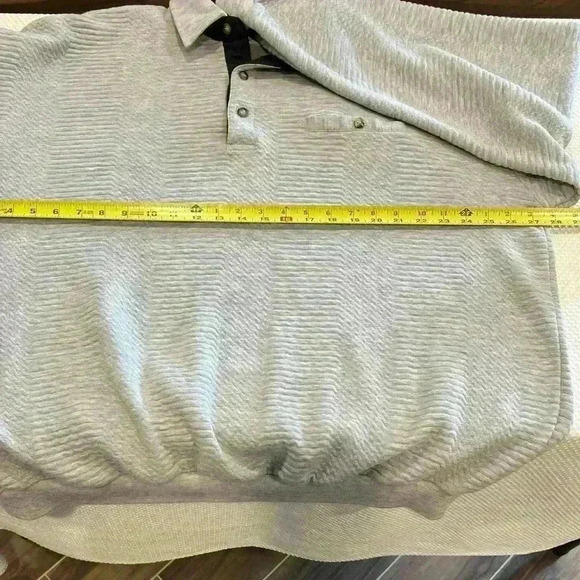 LD SPORT XX2 TEXTURED BANDED BOTTOM - Grey 90s crewneck collar longs sleeve - Picture 7 of 8